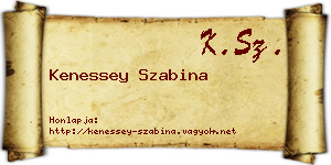 Kenessey Szabina névjegykártya