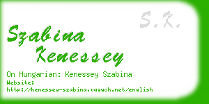 szabina kenessey business card